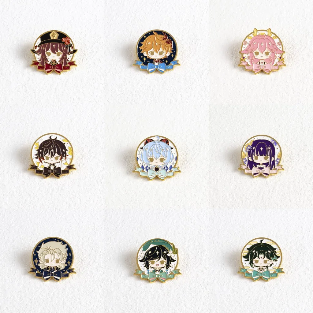 

Anime Impact Kaedehara Kazuha Xiao Kamisato Ayato Yae Miko Cosplay Prop Metal Badge Pin Alloy Backpack Brooch Accessories Gift