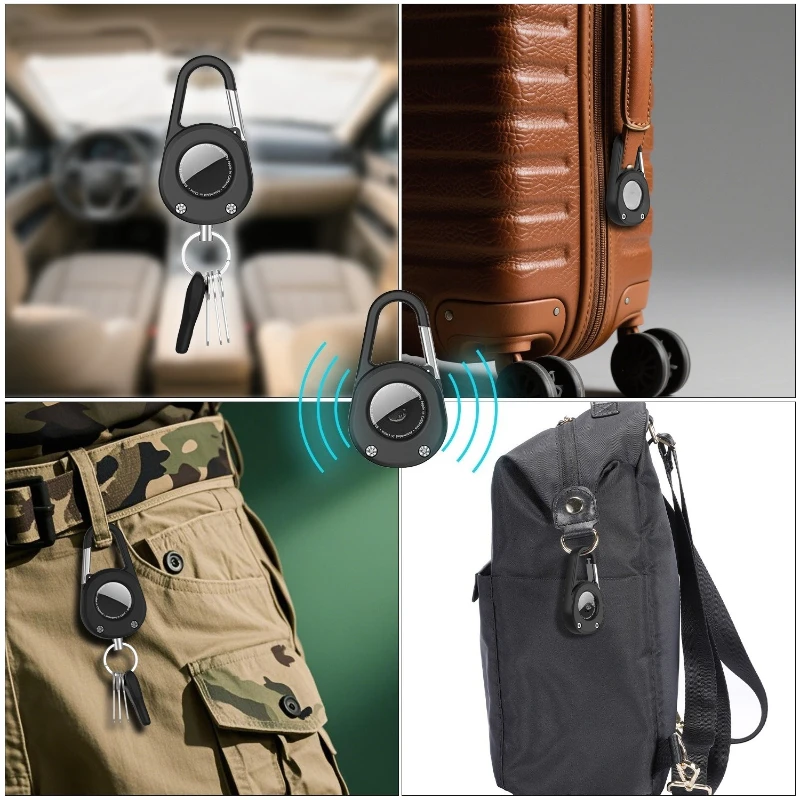

3-Proof Waterproof Protective Case Anti-Dust Shockproof Cover With Carabiner Keychain ，For Apple AirTag Locator Tracker