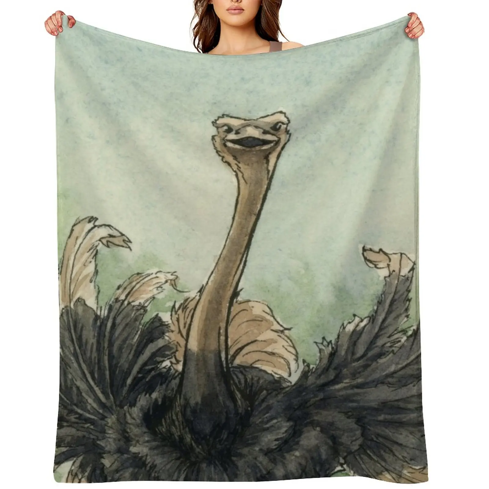 

Ostrich Throw Blanket For Sofa Thin for sofa Hairy Blankets For Bed Blankets