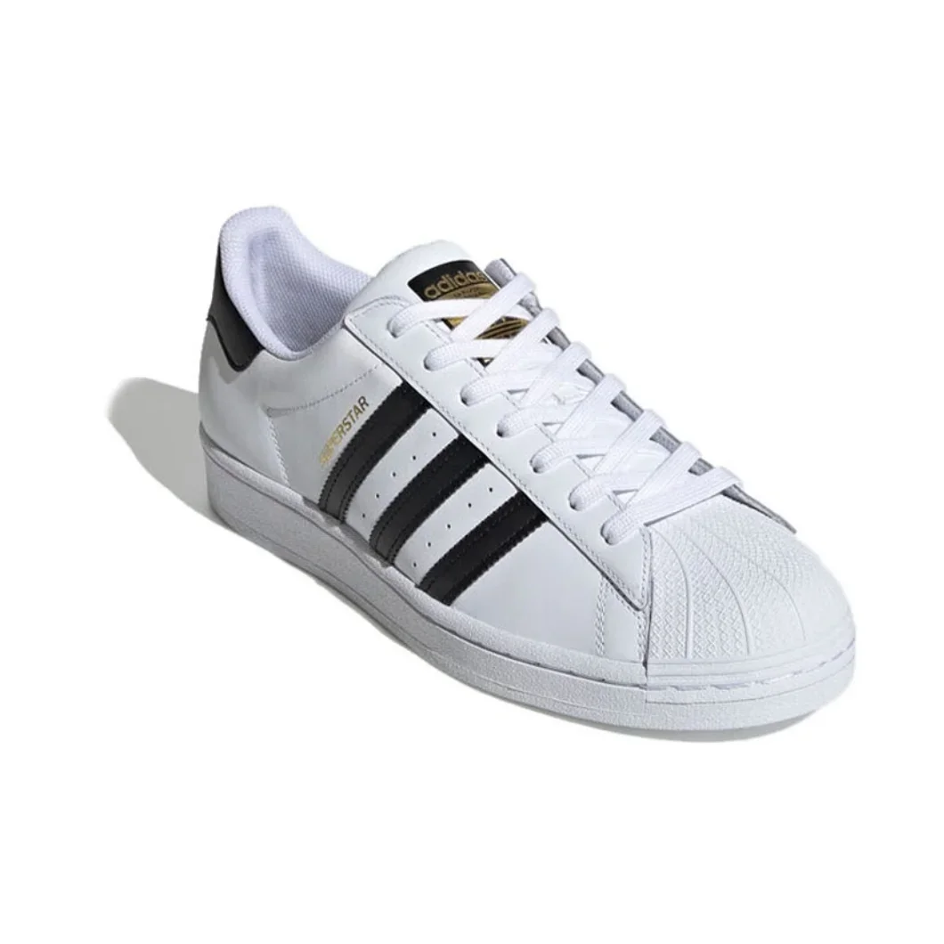 Adidas Original SUPERSTAR Fashion Trend Low Top Board Shoes أحذية رجالية ونسائية كاجوال باللونين الأبيض والأسود