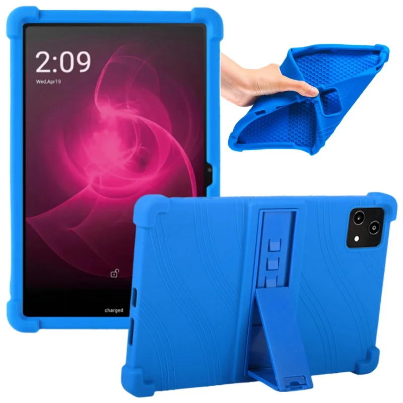 4 Thicken Cornors Silicon Cover with Kickstand For T-Mobile Revvl Tab 5G 2023 Case 10.36