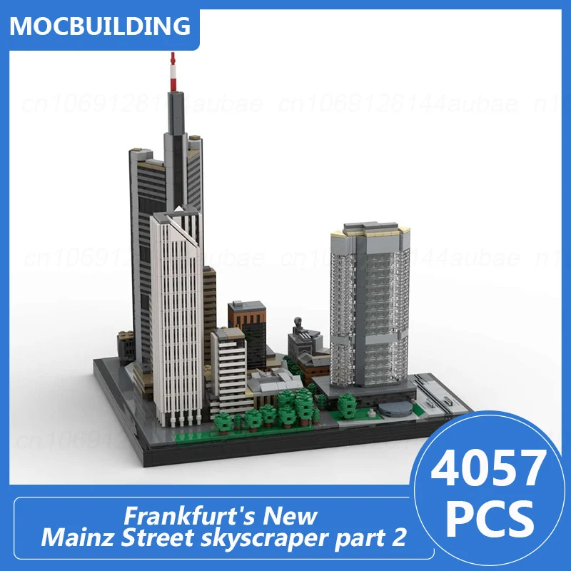 Frankficki Nowy Mainz Street Skyscraper Architektura Model Moc Klocki do samodzielnego montażu Kolekcja klocków Wyświetlacz Zabawki Prezenty