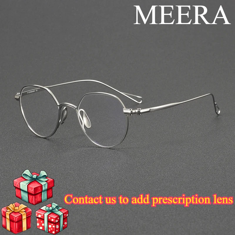 

Top Grade Handmade Titanium Frame Plating Eyeglasses Men Vintage Round Eye Glass Optical Frame Ultra-light Eyewear Prescription