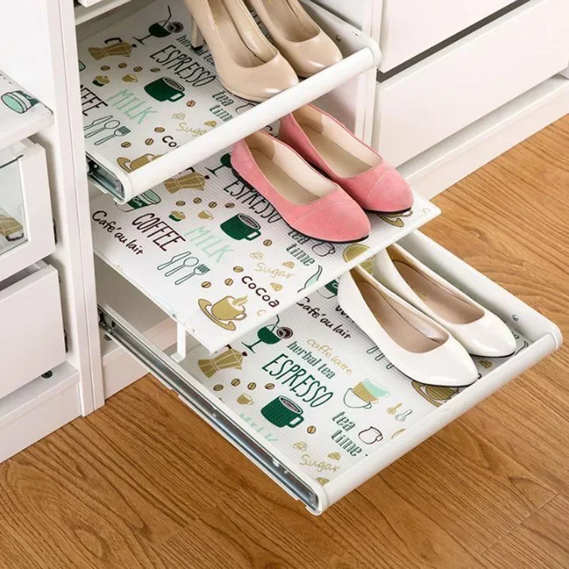 Waterproof Printed Cabinet Mat Kitchen Drawer Mat  Drawer Liners for Kitchen Cabinets Fridge Mats Scalable Contact Paper Shelf