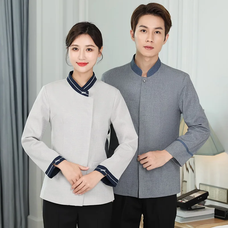 

Work Clothes Women's Long-Sleeved Workwear Hotel Room Aunt Cleaning Service Uniform Autumn and Winter Clothing PA House