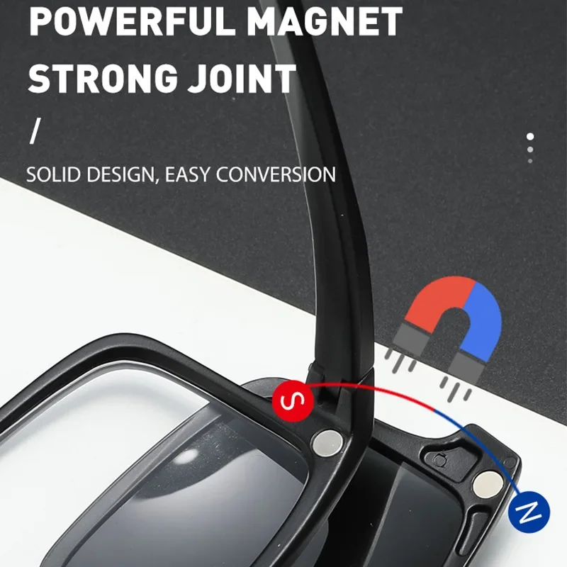 Xuka الاستقطاب النظارات الشمسية الرجال النساء TR90 قصر النظر إطار نظارات خمس قطع للرؤية الليلية المغناطيسي شفط كم مرآة Eyeweart #6