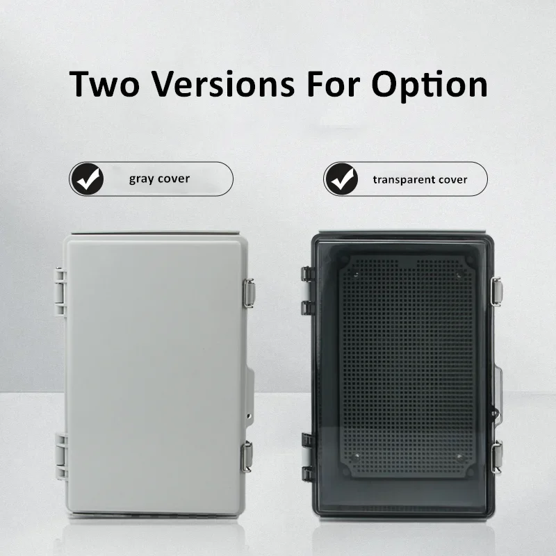 IP67 Waterproof Gray/Transparent Cover Enclosure Junction Box ABS Plastic Outdoor Electronic Instrument Hinge Case Fast Shipping