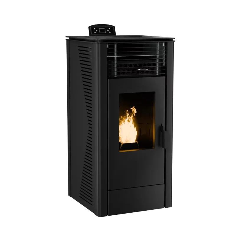 مواقد حبيبات فولاذية داخلية حديثة مع جهاز تحكم عن بعد للكتلة الحيوية، جدار خشبي، مدفأة بدون دخاني لاستخدام غرفة المعيشة