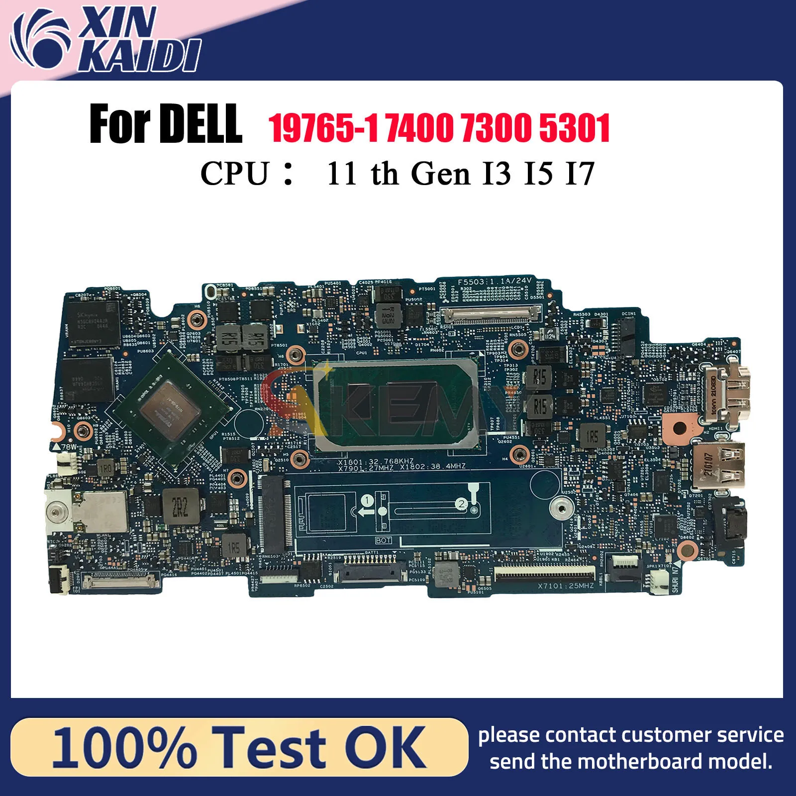 

For Dell Inspiron 7400 7300 Vostro 5301 Laptop Motherboard 19765-1 09298W 09750J 09JX16 0X49H6 with i3 i5 i7 CPU 100% Tested OK