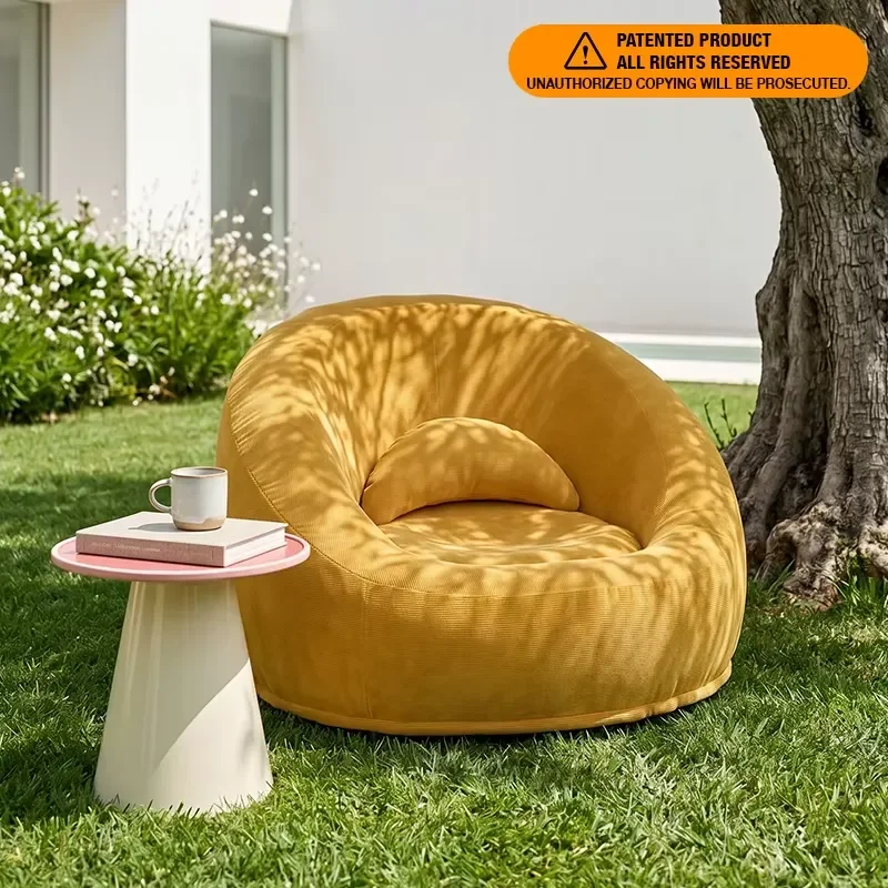 Mustard Yellow Inflatable Sofa Canape Gonflable Inflatable Air Sofa Lazy Inflatable Camping Sofa for Patio Camping