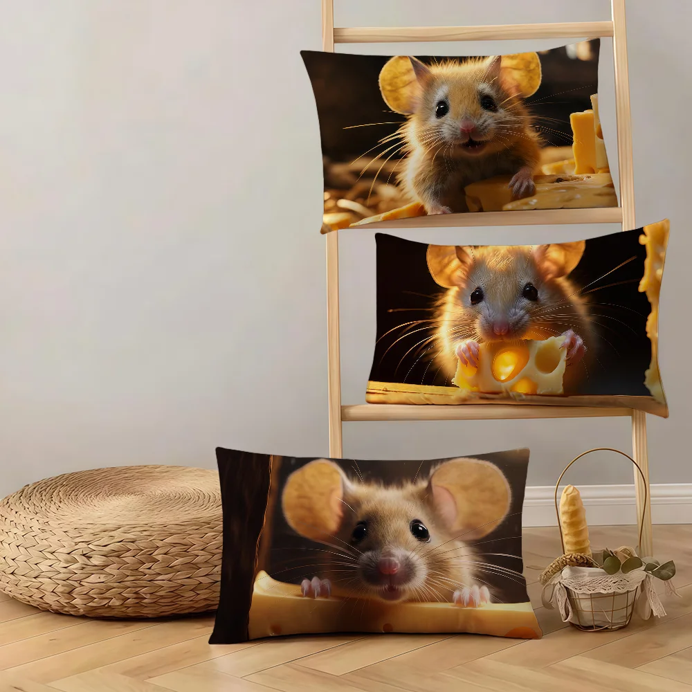 Cute Mouse  Cheese cushion cover Rectangle Pillow Cover Hit Product Comfortable Warm Bedding Party Gift
