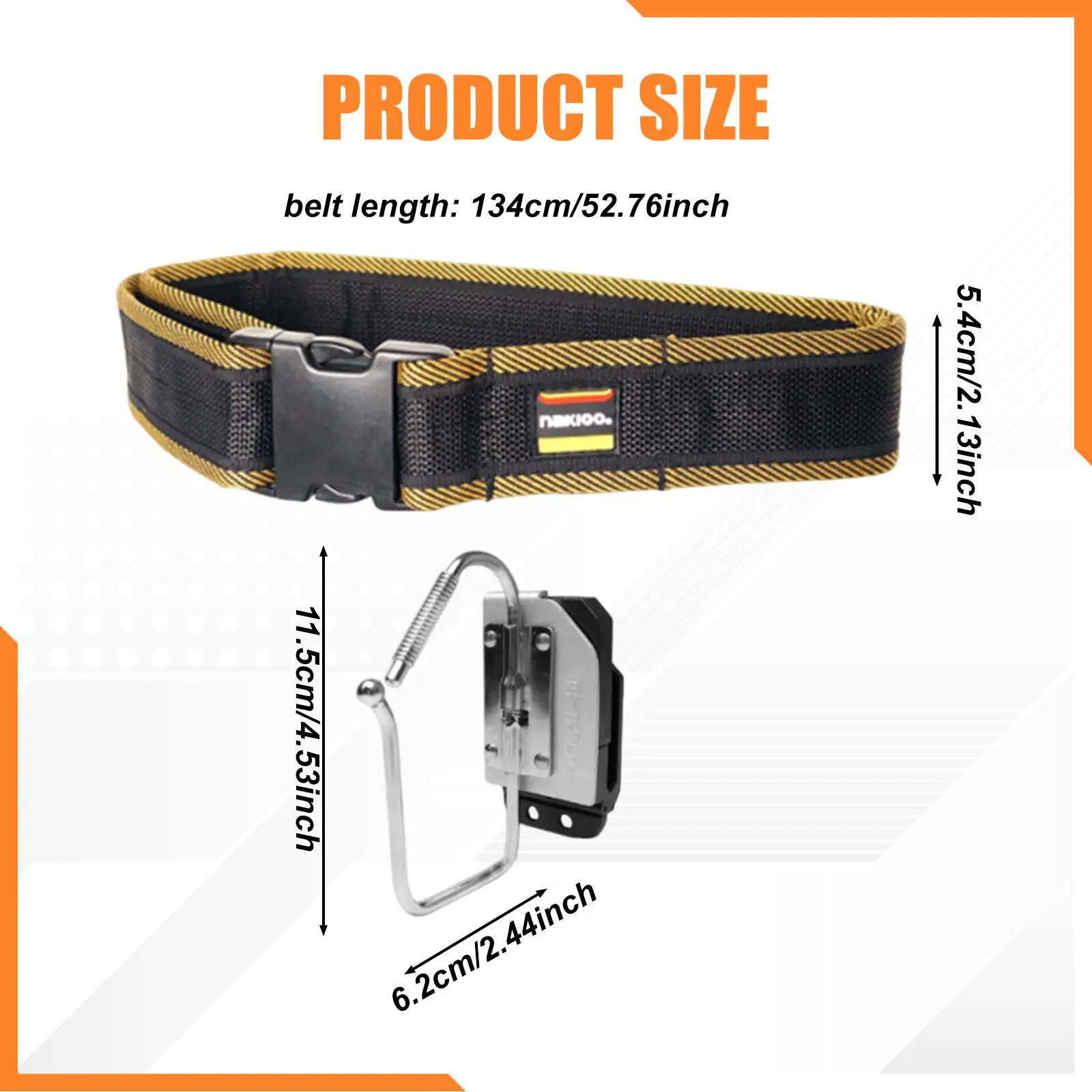 

Зажим для ремня, прочный, легко устанавливаемый, крючок для ремня, органайзер для инструментов, из нержавеющей стали, для рулеток, для ремонтников, плотников, механиков