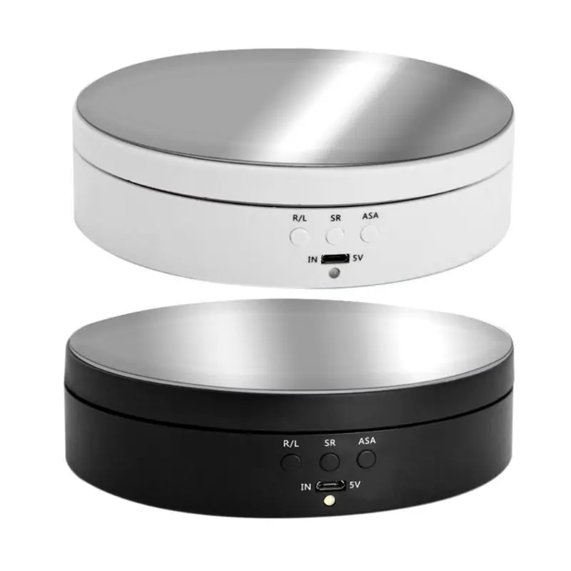 

3 Speeds Electric Rotating Display Stand Mirror Turntable Jewelry Holder USB Power