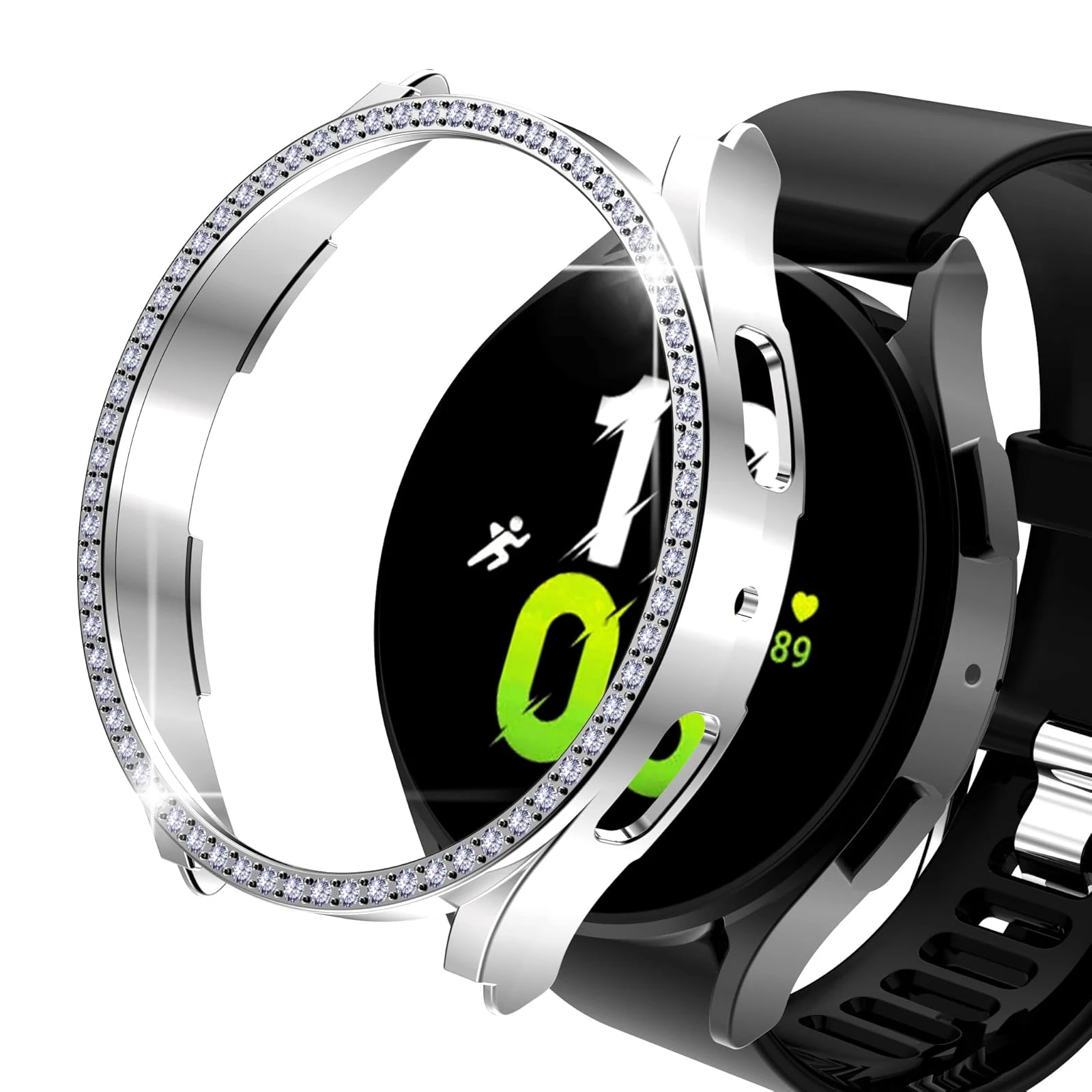 

Luxury Single diamond case for Samsung Galaxy Watch 5pro 45mm case PC hollowed out protective case to prevent falling