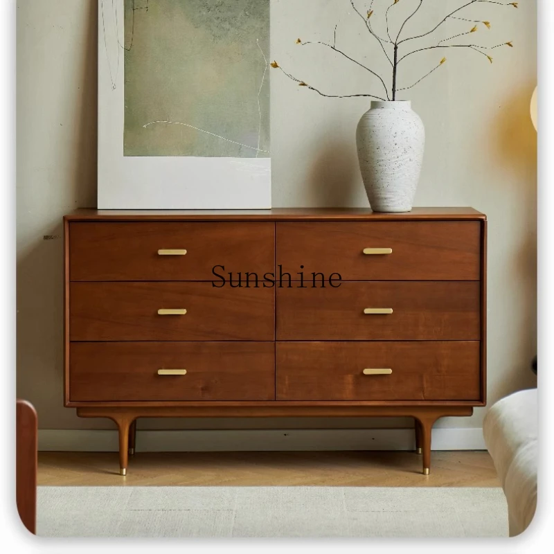 

Solid wood retro style bedroom storage cabinet living room entry side cabinet