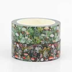NEW 1pc 10M Decor Forest Leaves Mushrooms Plants Flowers Washi Tape Set for Scrapbooking Planner Masking Tape Cute Stationery