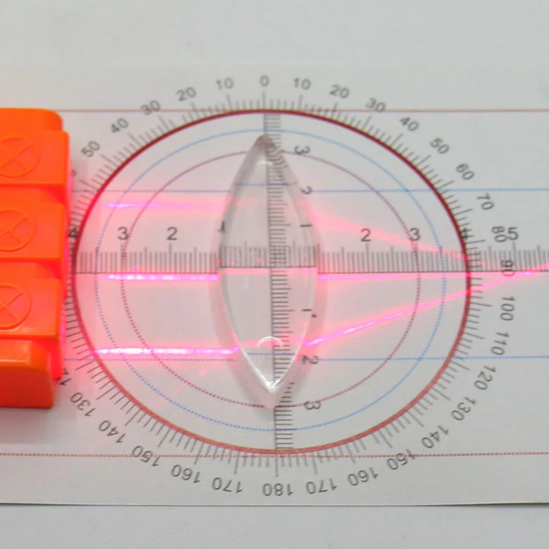 Imagem -03 - Kit Experimento Óptico Prisma Triangular Lente Convexa Espelho Côncavo Três Linhas Fonte de Luz Laser Semicondutor