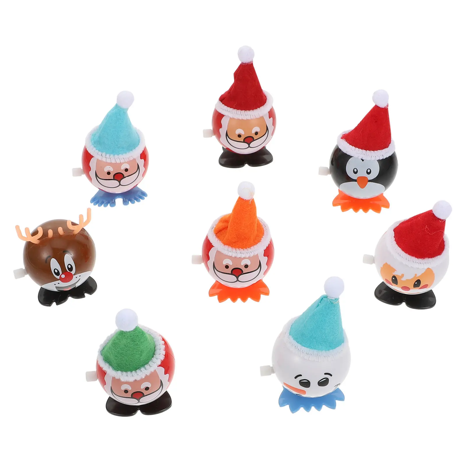 

8Pcs Jumping Santa Claus Xmas Wind-Up Funny Christmas Small Gift Creative Decorative Xmas Playthings Santa Claus Toys
