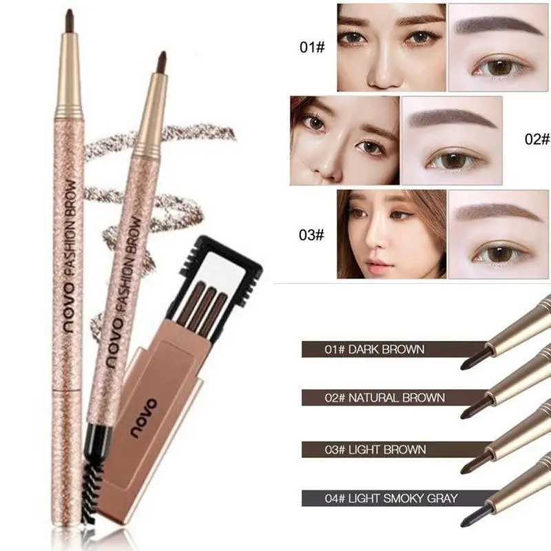 Wasserdichte Frauen Make-Up Augenbraue Augenbrauen Stift Bleistift Mit Pinsel 3 Ersetzen Tinte