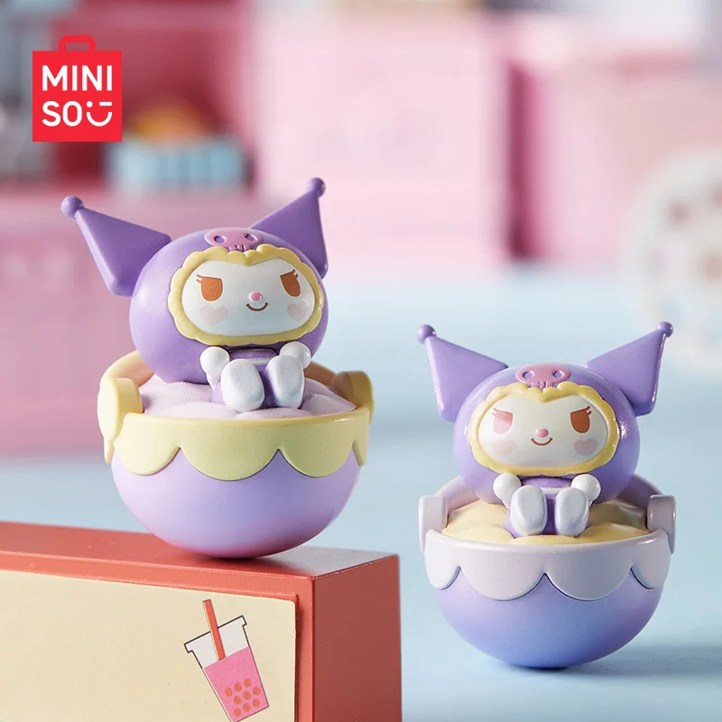 MINISO-Sanrio كرات صغيرة صندوق أعمى ، لطيف الحلي اليدوية ، بهلوان ، بهلوان ، متعة الفاصوليا ، سطح المكتب