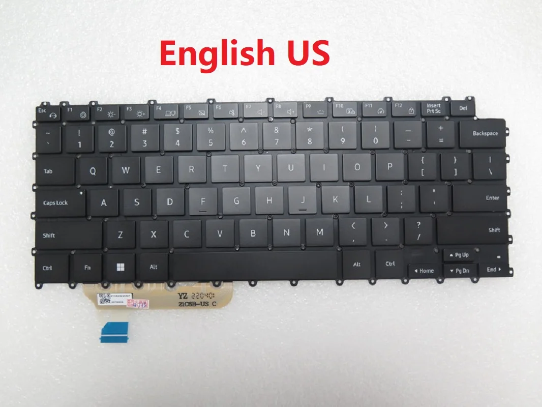 

Laptop Keyboard For Samsung For Galaxy Book 2 NP730QED 730QED English US UK 21C6B-US BA59-04639B 21C6B-UK BA59-04697A Black New
