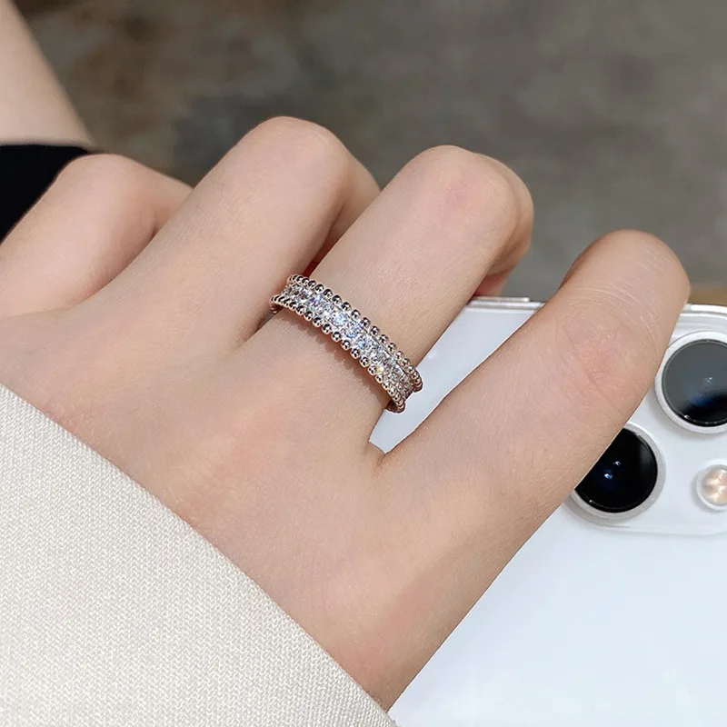 D-Color Moissanite Kaleidoscope Ring in S925 Sterling Silver - Starry Floral Jewelry for Women Valentine's Day gift
