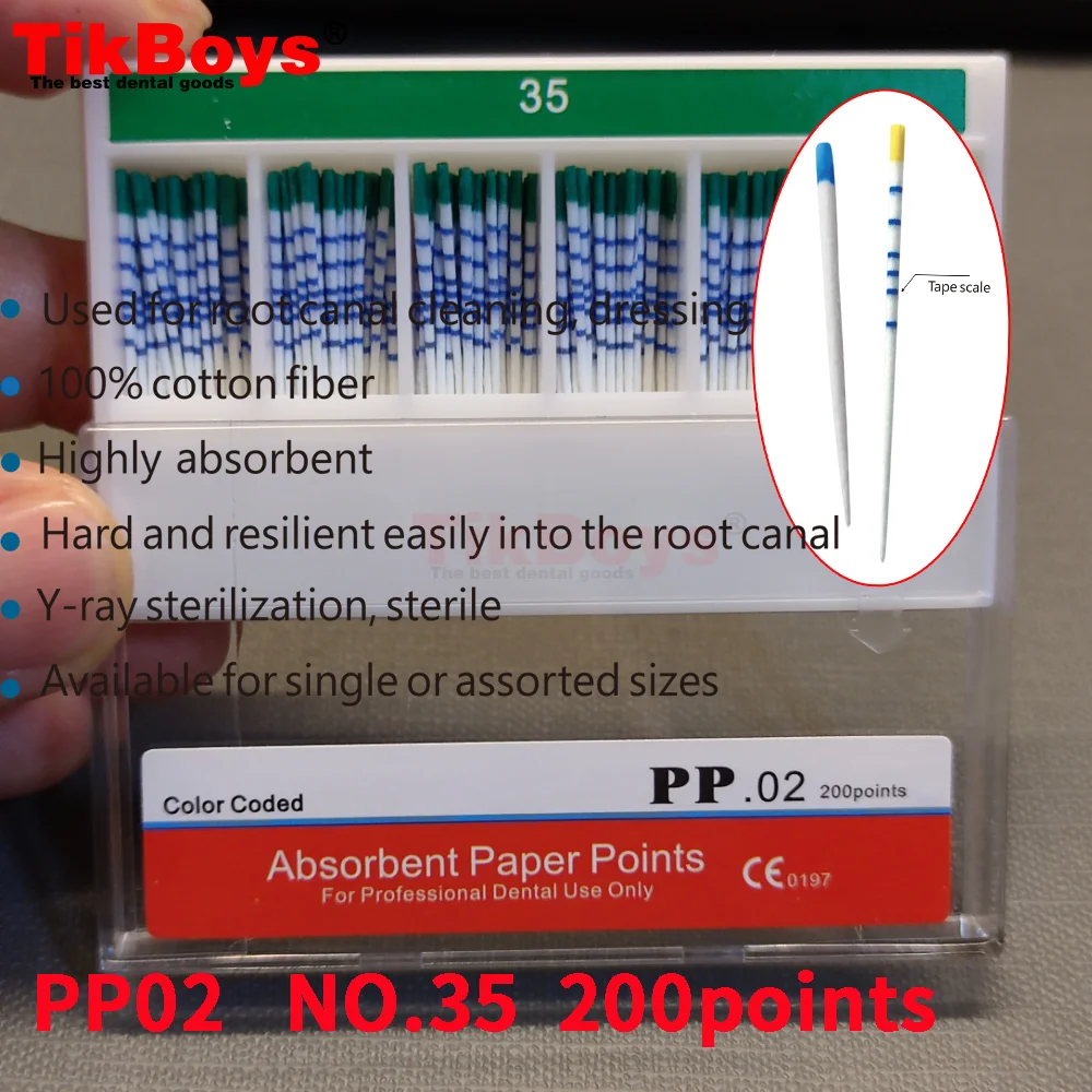 1 Box Dental Absorbent Paper Points Sterile Mixed Sizes 02 04 06 Taper 15-40# For Dentist Use Dentistry Materials With Scale F1