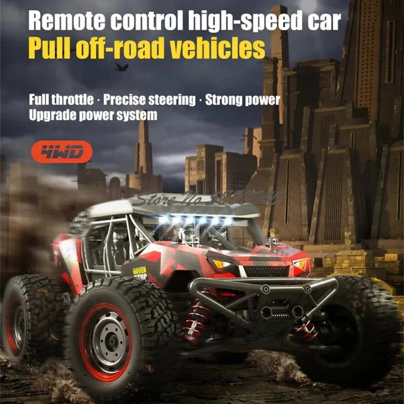 Coche eléctrico inteligente 4WD RC, 40 KM/H, luz LED destacada, absorción de impacto todoterreno, camión de Control remoto de alta velocidad, vehículo de juguete