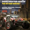 지능형 전기 4WD RC 자동차 40 KM/H LED 하이라이트 라이트 오프로드 충격 흡수 고속 원격 제어 트럭 차량 장난감 2