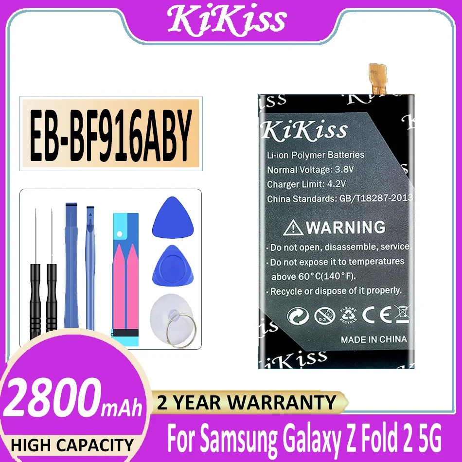 KiKiss Powerful Battery EB-BF916ABY EB-BF917ABY 2800mAh/2900mAh For Samsung Galaxy Z Fold 2 Fold2 5G SM-F916 Bateria