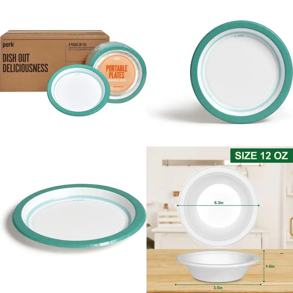 

Disposable Medium-Weight Paper Plates 8.5 Inch, Microwave-Safe for Everyday Use, Ideal for Kitchen, Breakroom, Company Events