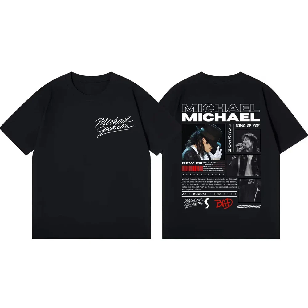 Classic Vintage Michael Jackson King of Pop Dangerous World Tour 1992 T-Shirt Men's Retro Gothic Rock t Shirt Oversized T-Shirts