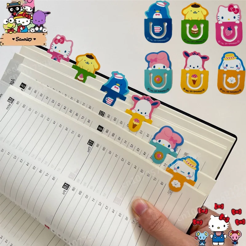 Sanrio Pp Bookmark Kuromi Hello Kitty Girls Cute Mini Cutout Insert Bookmark School Supplies Textbook Notes Fiction Book Holders