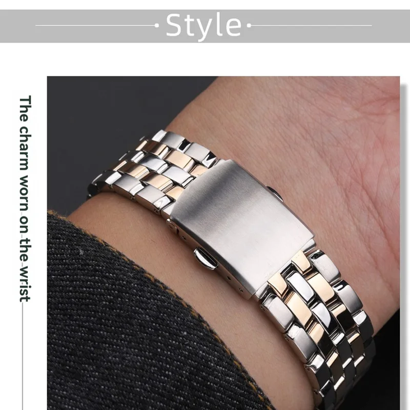 21mm Solid Stainless Steel Watch Band for Citizen Eco-Drive, Curved End Replacement Bracelet for AT2140 AT2144 BM7250