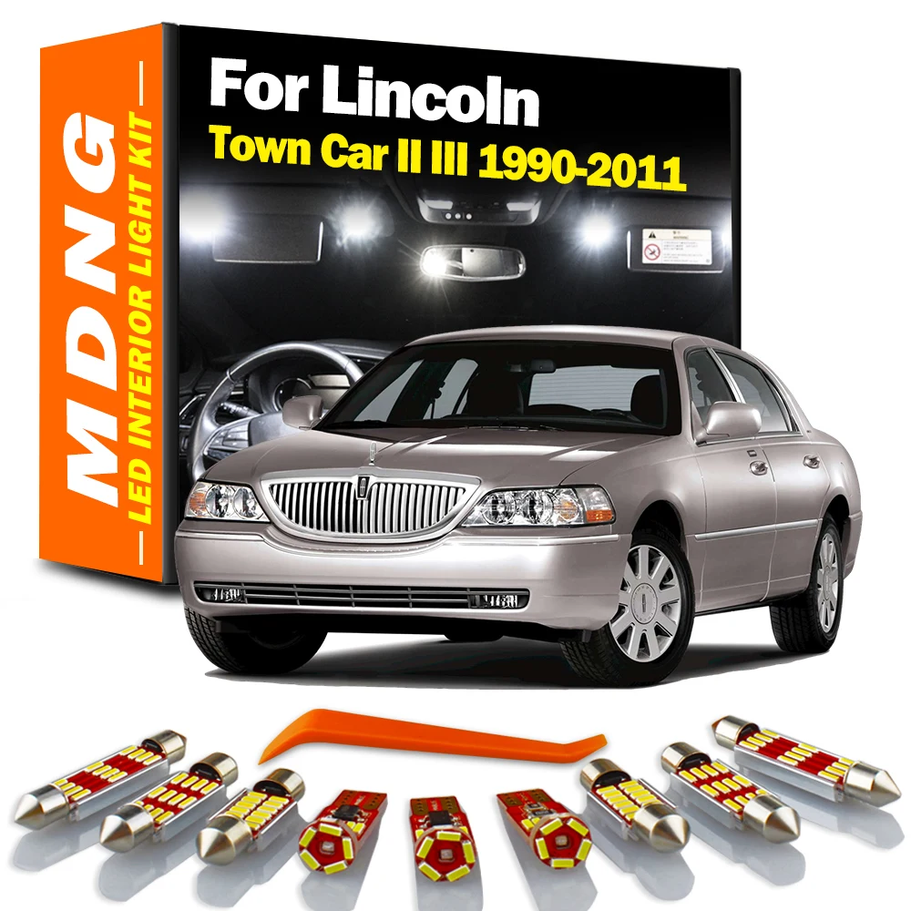 MDNG Sun Visor Lamp For Lincoln Town Car II III 1990-2006 2007 2008 2009 2010 2011 Car Bulb LED Interior Door Map Dome Light Kit