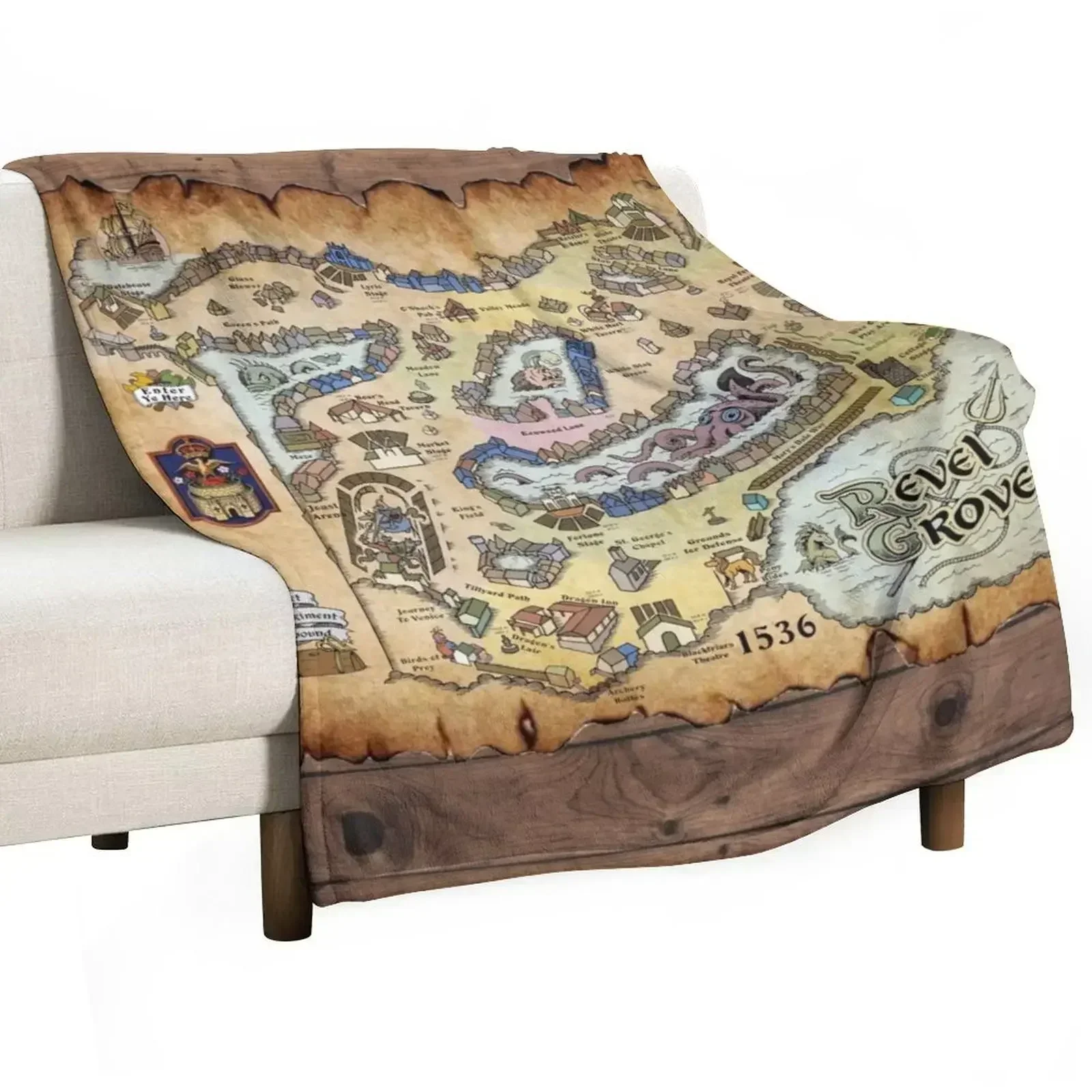 Map of Revel Grove - 1536 Pt II Covers Throw Blanket Thermals For Travel Softest Fashion Sofas Blankets