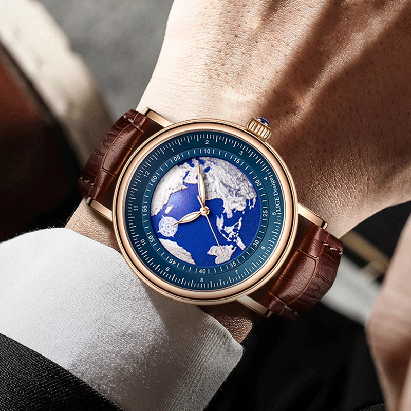 LIGE Luxury Waterproof Quartz Wristwatch for Men