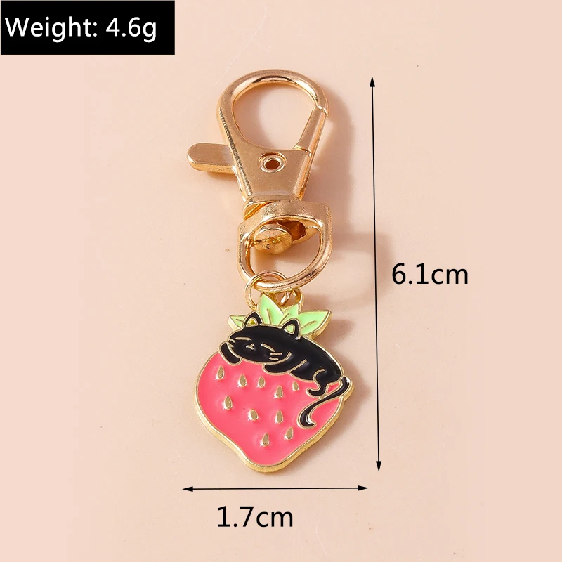 Niedlicher Emaille-Katzen-Schlüsselanhänger, Cartoon-Tier-Schlüsselanhänger, Anhänger für Frauen und Mädchen, Handtasche, Dekor, DIY, handgefertigter Schmuck, Geschenkzubehör – Detail 3