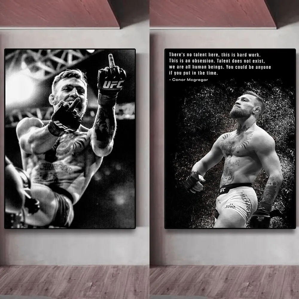 Motivational Conor McGregor Boxing Canvas Print  Professional Boxer Poster Wall Art for Gym Home  Office Decor