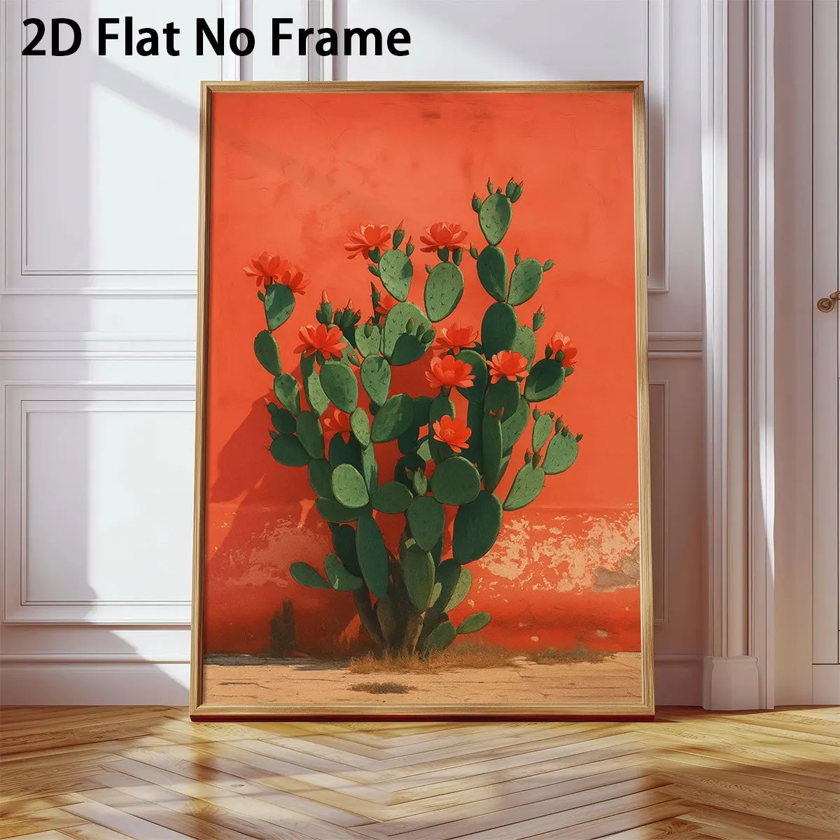1pc Cactus Flower Theme Wall Art Poster, Modern Style Wall Decor, Unframed Canvas Painting, Home Decor for Living Room & Bedroom