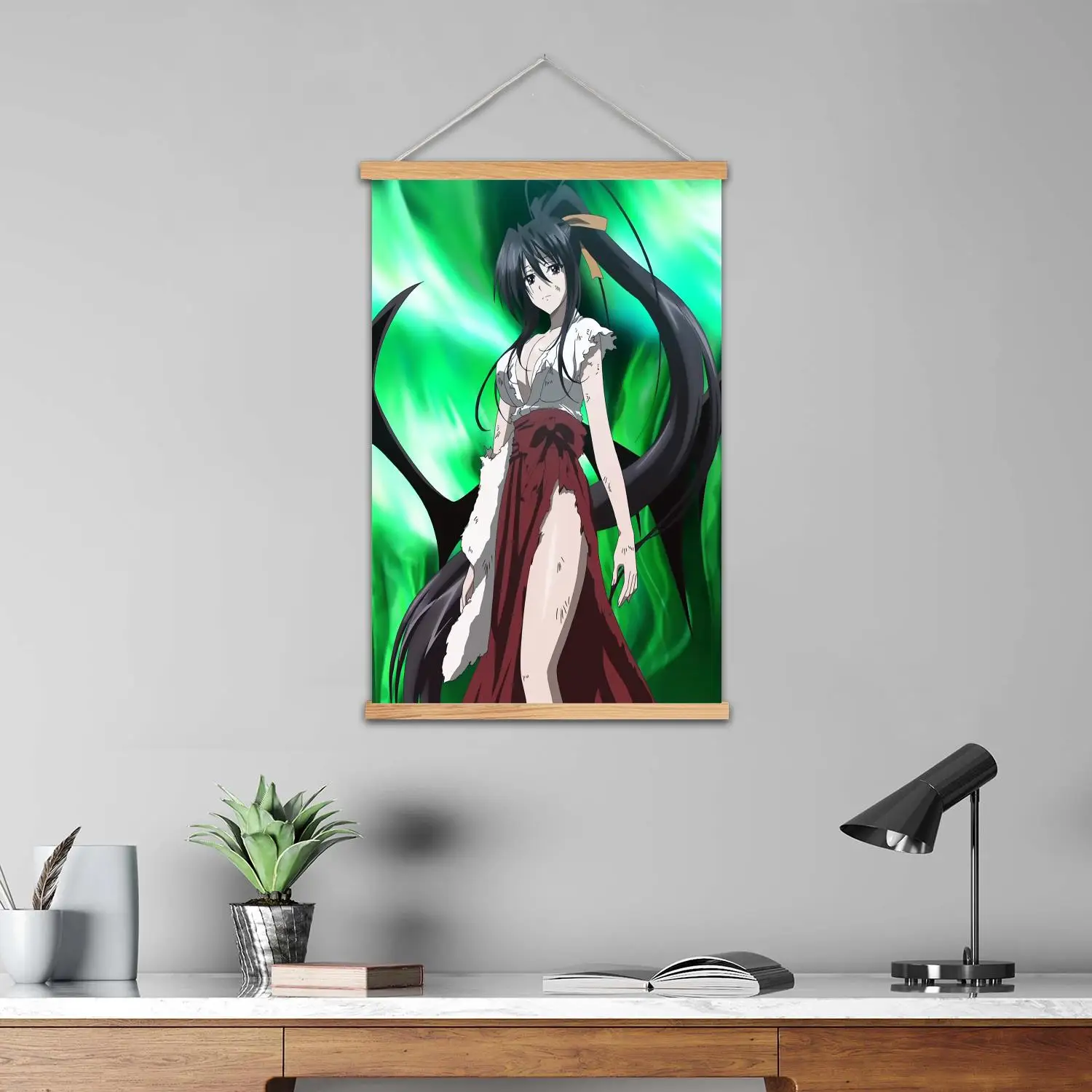 akeno himejima anime Framed Wall Painting Canvas Art Poster, Wall Art,  Modern Family, Bedroom Decor,Decorative painting