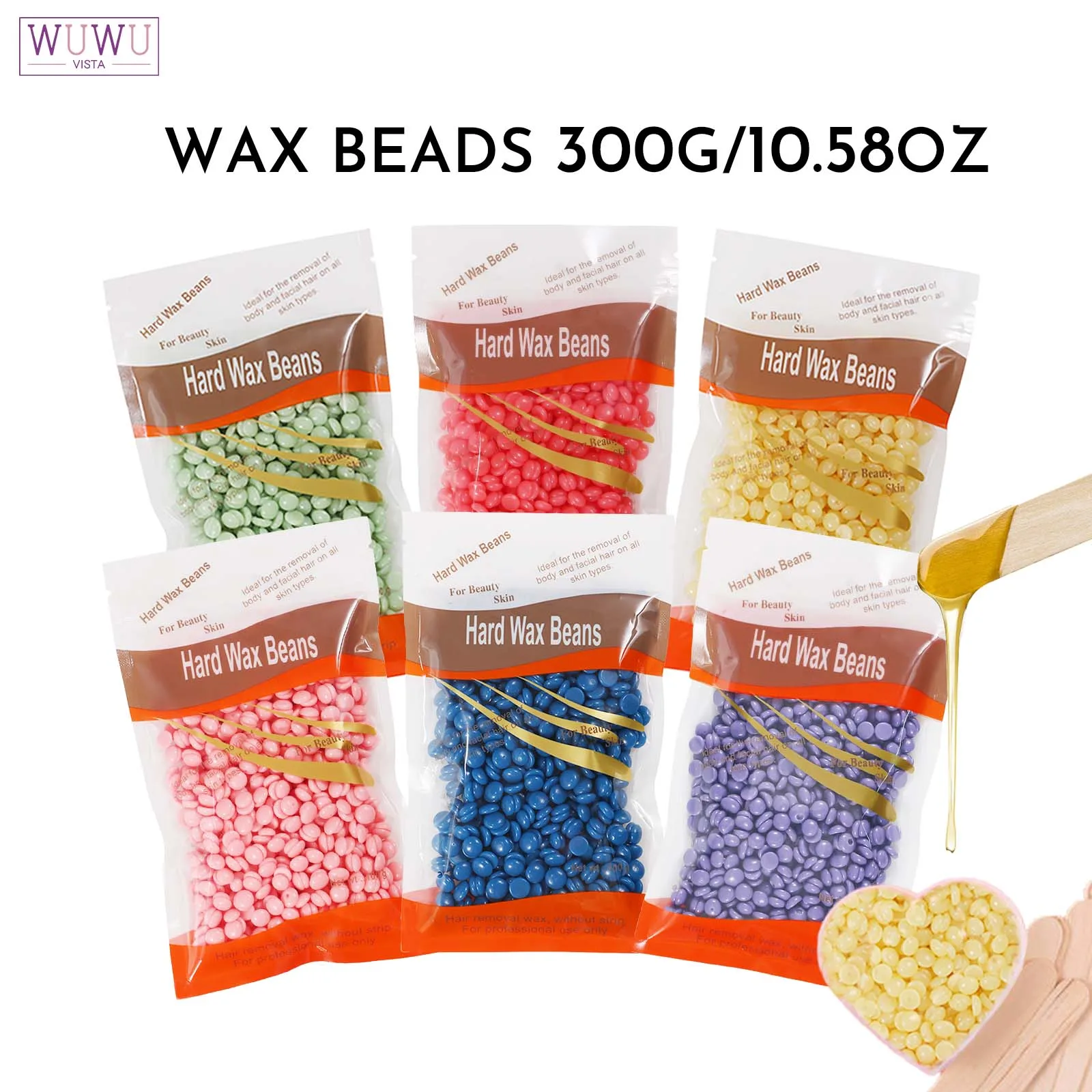 

Wax Beads, （300g/10.58oz）, Waxing beans for Hair Removal, Women Men, Home Waxing for All Body and Brazilian Bikini Areas