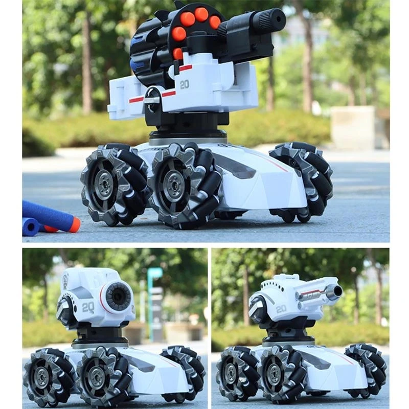 New 4WD RC Off-road Stunt Tanks Light And Music 3-in-1 Water Soft Bomb Hand Gesture Control Vehicle Simulation Toys For Boys