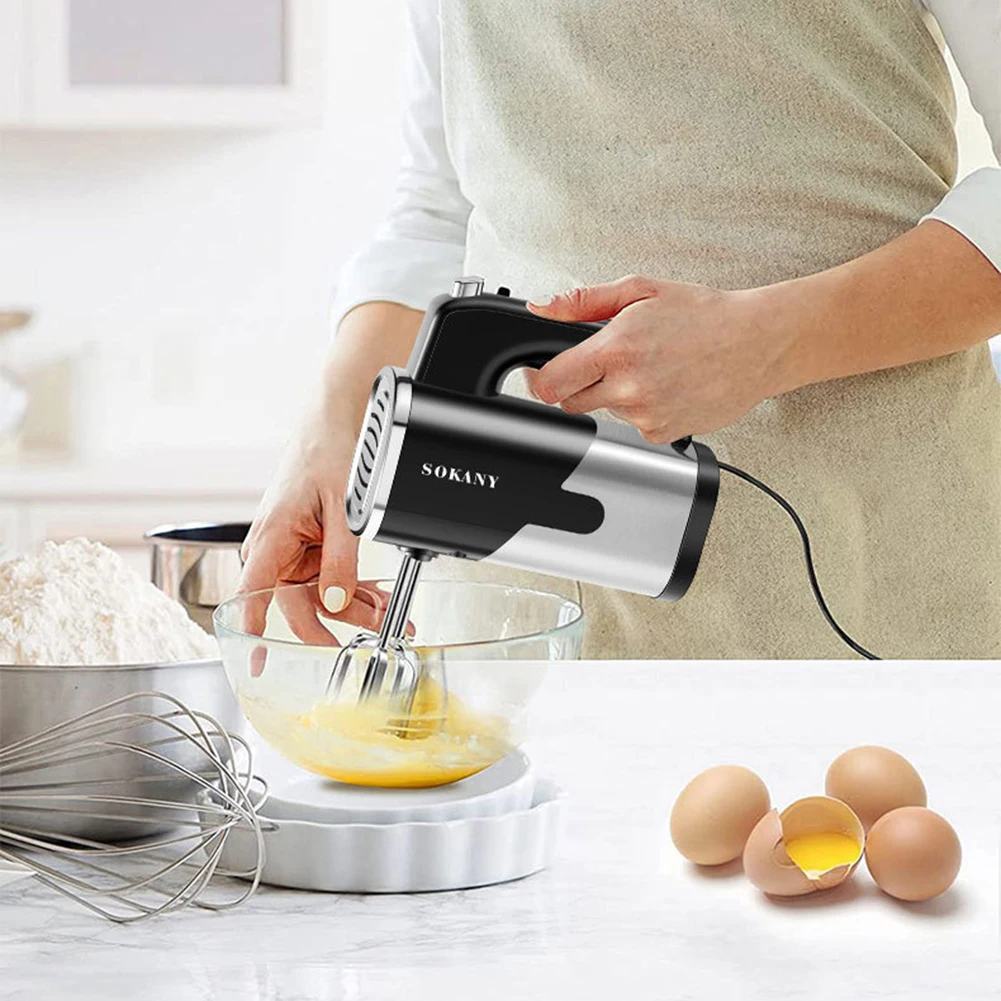 

Baking Kneading Mixer 5-Speed Automatic Handheld Blenders Multifunctional Stainless Steel Kitchen Tools