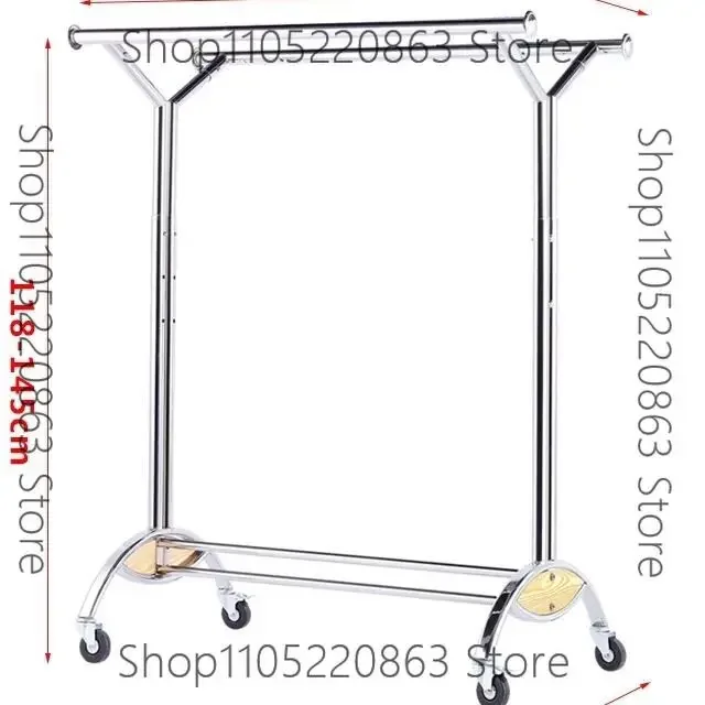 Clothing store with wheel telescopic fold E stack display hanger wooden board parallel bar lifting hanger
