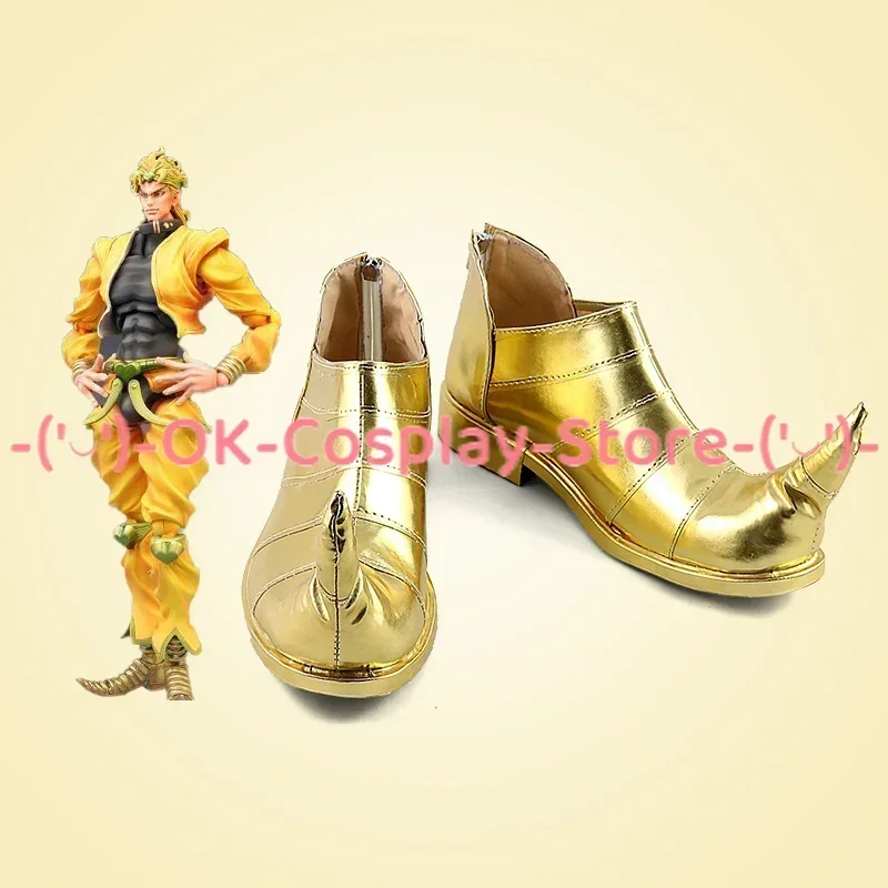 [Customized] JoJo's Bizarre Adventure Dio Brando Cosplay Shoes Anime Game Roleplay Costume Prop Halloween Party PU Leather Boots