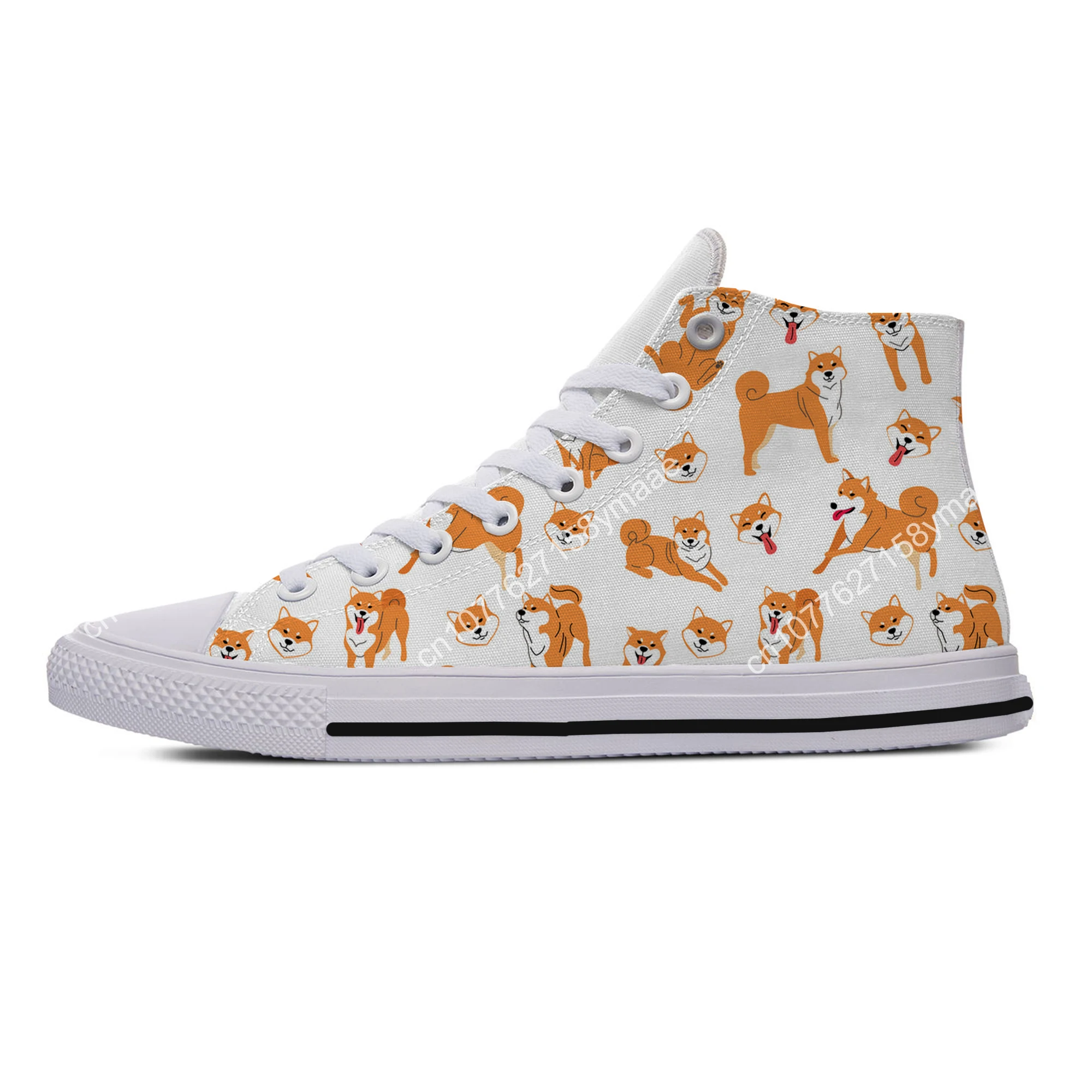 Hot Summer Shiba Inu Animal Pets Dog Cut Kawaii Lightweight High Top Canvas Shoes Men Women Casual Sneakers Fashion Board Shoes