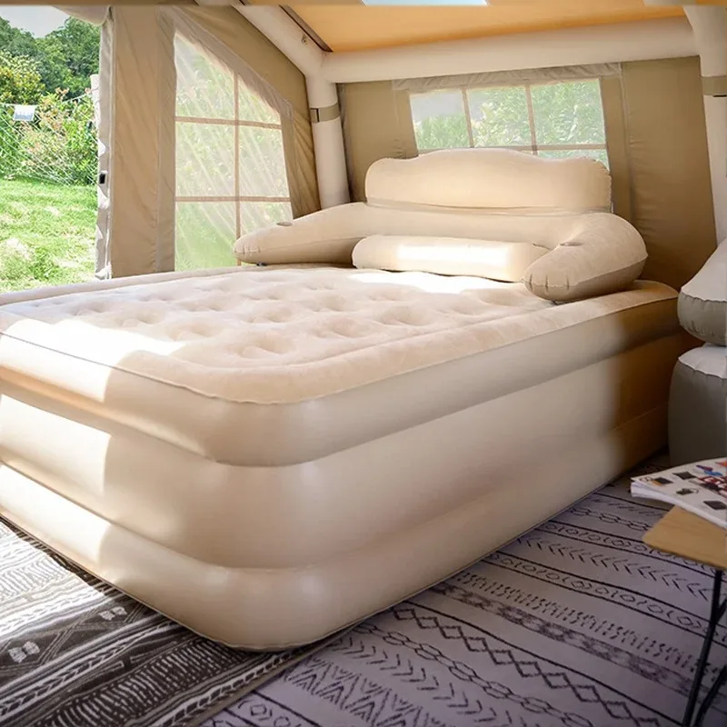 Camping Air Bed with Backrest  Camping Electric Mat 40cm Automatic Inflatable Air Cushion Bed