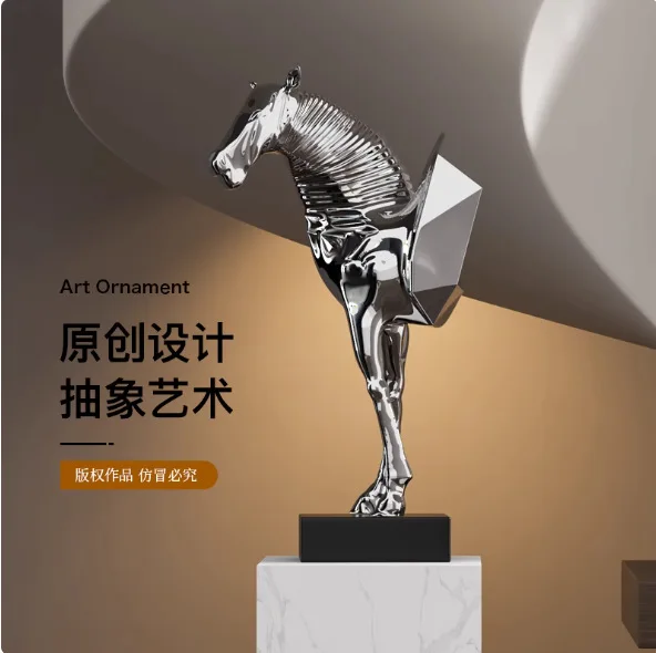 

Yibeizi Ma Tou Ornament Hotel Lobby Large Floor-to-Floor Sculpture Sales Office Lobby Creative Decoration Crafts