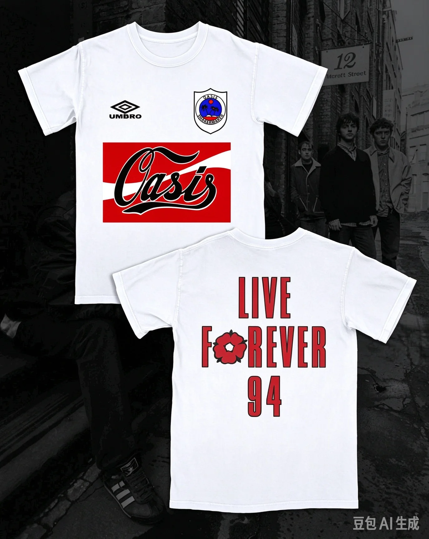 Oasis Live Forever 94 Retro Football Style T-shirt 2026 Summer Men Women Sports Breathable Quick-dry T-shirt Streetwear Y2K